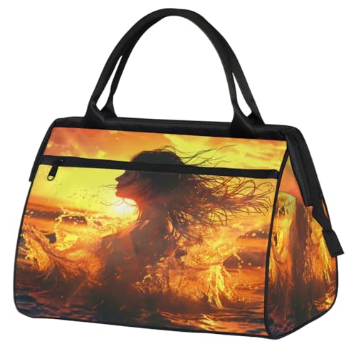 Travel Duffel Bag for Women, Beach Summer Girl Weekender Overnight Bag Carry on Beach Swim Bags Dance Bag Airlines Approved Personal Item Travel Bag for Yoga, Sports, Hospital