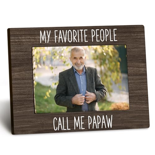DUXMNAMG Papaw 4x6 Picture Frame, Grandpa Photo Frame, Grandkids Photo Frame, PapawGifts for Grandpa Fathers Day from Grandkids, My Favorite People Call Me PaPaw Picture Frame for Desk Decor