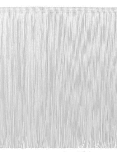 DÉCOPRO 12" (30.5cm) Long Solid Chainette Bullion Fringe Trim (Style# CF12) Pure White #A1 (Bright White) 5 Yard Value Pack (15 ft/4.5m)