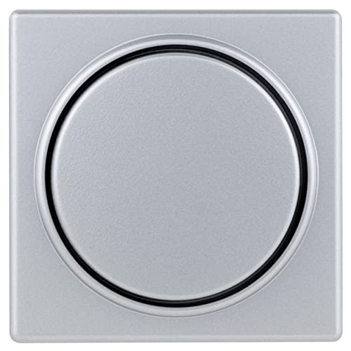 REV Quadro, Dimmer Abdeckung, Drehknopf für Regler, silbern