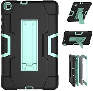 Jaorty 3 in 1 Hybrid [Soft&Hard] Heavy Duty Rugged Stand Cover Shockproof Anti-Slip Anti-Scratch Full-Body Protective Cases for Samsung Galaxy Tab A 8.0 2019 (T290 T295 T297),Black/Green