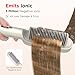 Prizm Hair Straightener Brush, 20s Fast Heating, Negative Ions Hair Straightening Comb with Less Frizz, 4 Temp Settings & LED Display, Anti-Scald Design for Home Salon, Dual Voltage, Champagne Silver