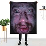 Flannel Sam Meme Hyde Face Blanket 50'X40' Soft Cozy Lightweight Fluffy Microfiber Funny Blanket All Season Meme Throw Blankets Fuzzy Plush for Sofa Bed Couch
