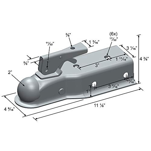Quick Products Qp-Hs3025Z Zinc Trigger-Style Trailer Coupler - 2" Ball, 3" Channel - 3,500 Lbs. #TOP1