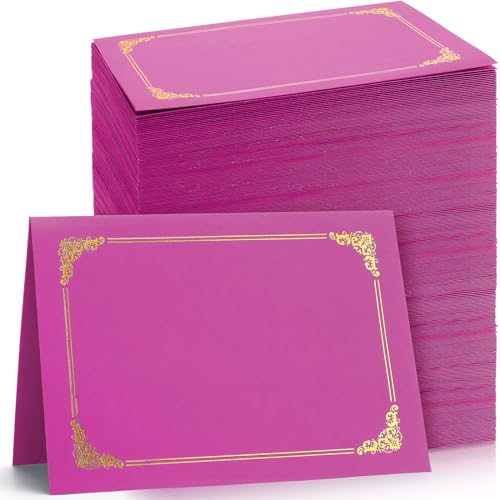 Fainne 120 Pack Certificate Holders (Rose Red) 8.5x11