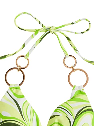 Maillot de bain 2 pièces vert clair avec cordon dos nu ajustable taille M - 4