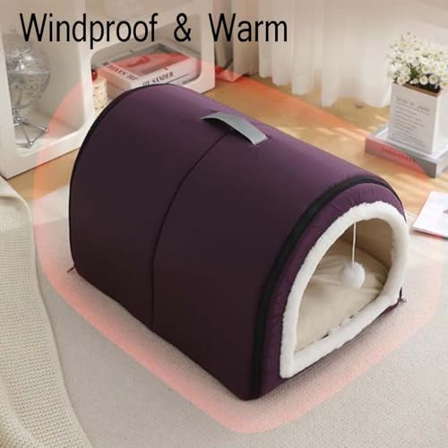 Lit pour chat et chien pliable XL violet Naison confortable