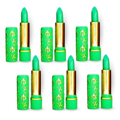 LIFTMAX - Pintalabios Mágico Marroquí | Cambio de Color pH | con Argán y Aloe Vera | Barra de Labios Hidratante | Color Duradero | Verde (6 unidades)