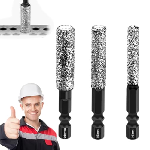 2-in-1 Hexagonal Shank Brazing Dry Drilling Hole Opener,Diamonds Cores Drill Bits,Diamond Hole Cutter Saw Kit,Porcelain Tile Drill Bit for Porcelain Tile, Glass, Marble (6+8+10 mm) 1 2-in-1 Hexagonal Shank Brazing Dry Drilling Hole Opener,Diamonds Cores Drill Bits,Diamond Hole Cutter Saw Kit,Porcelain Tile Drill Bit for Porcelain Tile, Glass, Marble (6+8+10 mm)