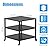 Outspark Outdoor Grill Cart, Pizza Oven Table for Ooni, Blackstone, Ninja Woodfire Grill Stand, Three-Shelf Movable Food Prep and Work Cart Table, Stainless Steel Trolley Table with Waterproof Cover
