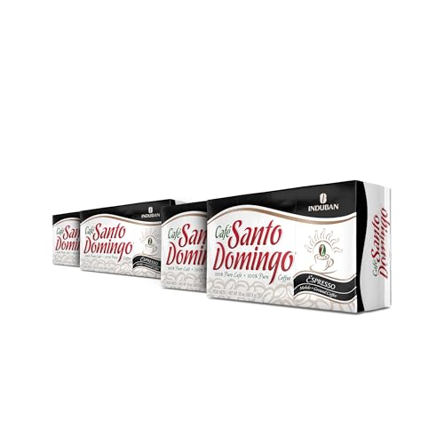 Image of Cafe Santo Domingo Espresso, 10 oz Vacuum Bag, Ground Coffee, Dark Roast - Product from the Dominican Republic (Pack of 4)