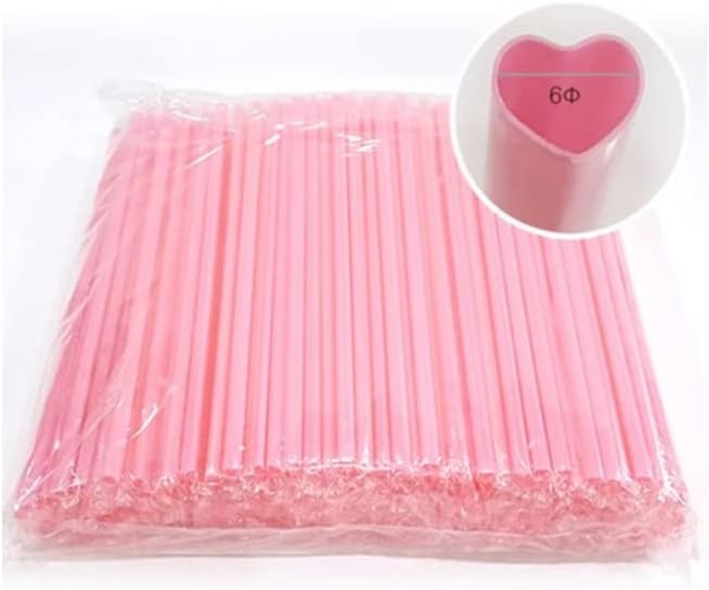 100pcs Straws Heart Shaped Plastic Pink Straws Disposable Drinking Cute Straw Coffee Milk Straw Valentine Day Cocktail Birthday Party for Bridal Shower Wedding Supplies image 4