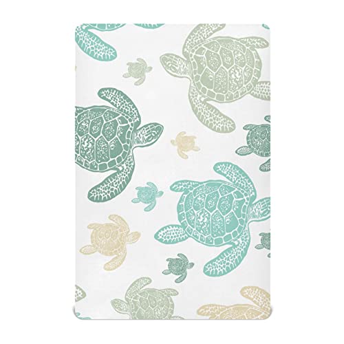 Image of Sea Turtle Crib Sheets, Crib Sheets for Boys Girls, Breathable Soft Standard Toddler Crib Sheet 52 X 28 Inches