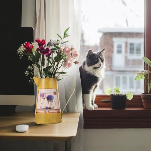 Vase rétro en fer forgé jaune Beaupretty pour fleurs séchées - 7