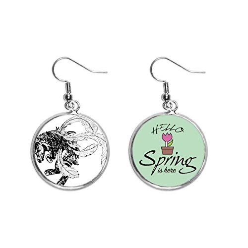 Pendientes de primavera con dibujo chino de ríos regalo de joyería original para mujer