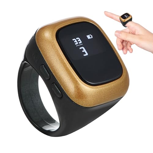 Meyjlgh Contador de dedos de oración, anillos inteligentes de oración, contador de anillos portátil para hombres y mujeres, dedo digital, reloj despertador