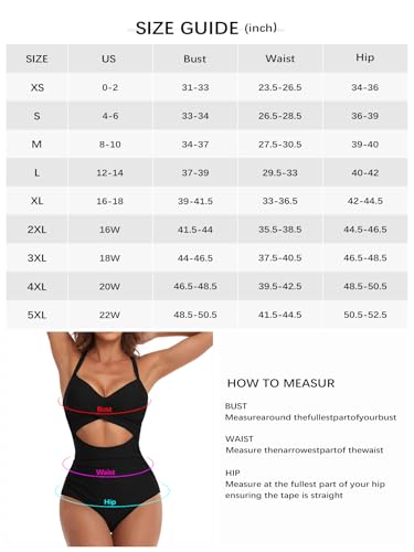 Eomenie Women's One Piece Swimsuits Tummy Control Cutout High Waisted Bathing Suit Wrap Tie Back 1 Piece Swimsuit