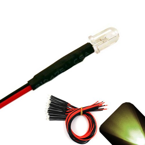 5mm 12v Pre-Wired Warm/Soft White LED - Ultra Bright (10v, 11v, 12v, 13v, 14v, 15v) (Pack of 20)