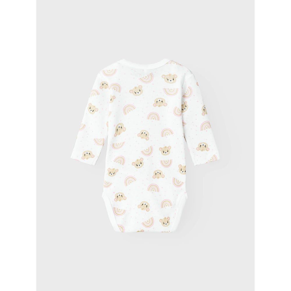 NAME IT Body z długim rękawem Niemowlęta - dziewczynki Nbfbody 2p Ls Orchidea Pink Teddy Noos