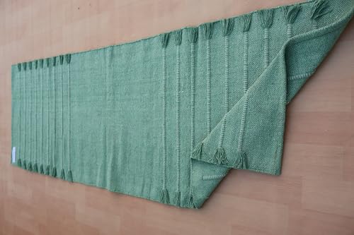Jaipur Art & Rugs Cotton Yoga Rug - Eco-Friendly Hand-Woven Thick Mat (24”x72”x5mm) for Everyday Fitness at Home - Comfortable & Extra-Long (Light Green) by JAIPUR ART AND RUGS - Image 2