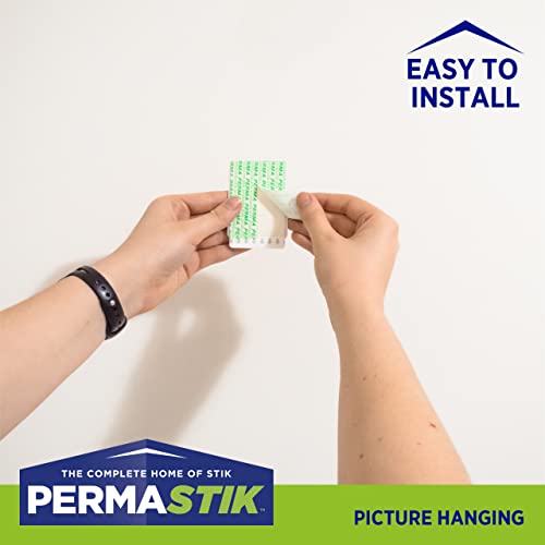 Image of PermaStik Picture Hanging Kit Includes Removable Adhesive Hooks, 3 Extra Large, White