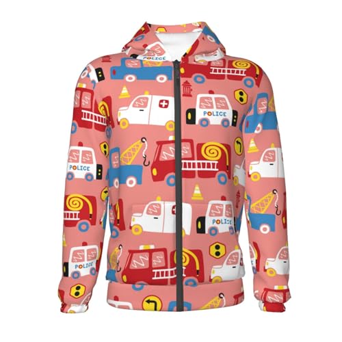 Cartoon with Traffic Elements Kid Hoodies Boys Zip Up Sweatshirts Girls Pullover with Pocket2