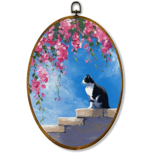 zewepri Cat Oil Painting Wall Art, Canvas Print, 8.5 x 11.5 in