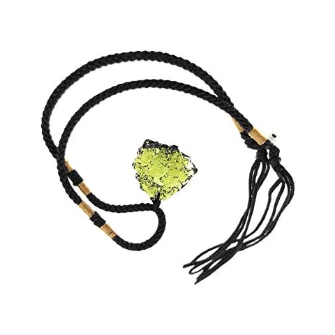 COLORFUL BLING Moldavite Necklace Irregular Natural Moldavite Stone Gemstone Crystal Pendant Necklace Dainty Gift for Women Men, Stone, stone Cover