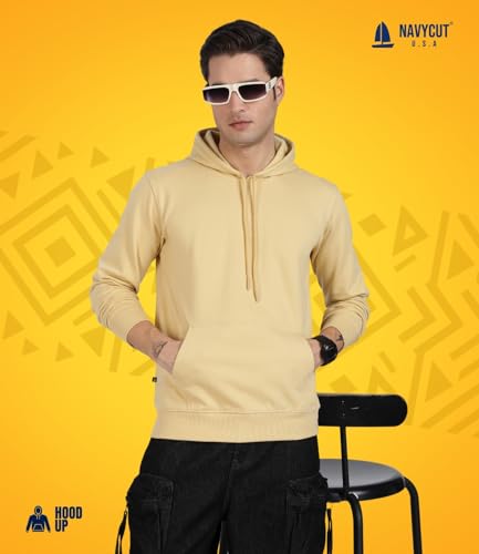 Image of Cotton Hoodies for Men | Pullover | Winter Wear | Hoodie | Hooded Sweatshirt | Kangaroo Pockets Hoodie|Regular Fit |Size S- 2XL