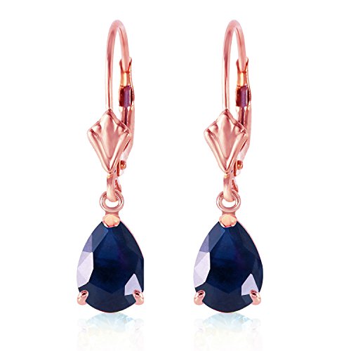 3 Carat 14K Solid Rose Gold Leverback Earrings Sapphire3