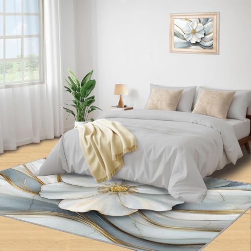 Tapete Decorativo Floral Blanco Oro 4x6ft Embossed miniatura 4