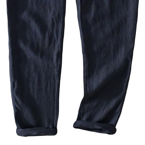 Men's Casual Stylish Dress Pants Straight Fit Linen Cotton Suit Pants Lightweight Comfortable Work Pants​3