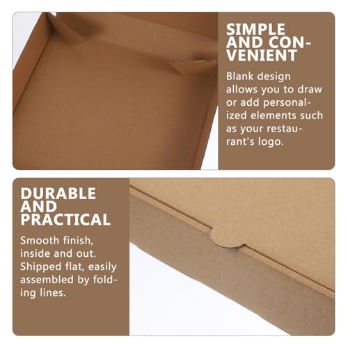 Luxshiny 10 Stück Box Verdicktes Leeres Kraftpapier Pizzakarton Leeres Kraftpapier