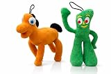 Multipet Small Gumby & Pokey Stuffed Dog Toys with Squeaker | Gumby Dog Toy Plush Small 6 Inches | 6' Plush Pokey | 6' | Small/Medium Breed | Combo Pack | Officially Licensed