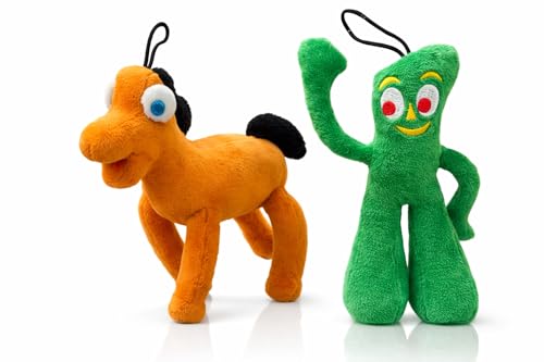 Multipet Small Gumby & Pokey Stuffed Dog Toys with Squeaker | Gumby Dog Toy Plush Small 6 Inches | 6 Plush Pokey | 6 | Small/Medium Breed | Combo Pack | Officially Licensed
