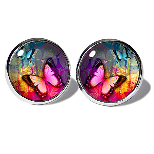 Schmetterling Bunt Ohrstecker ABOUKI Damen Mädchen Kinder Edelstahl...