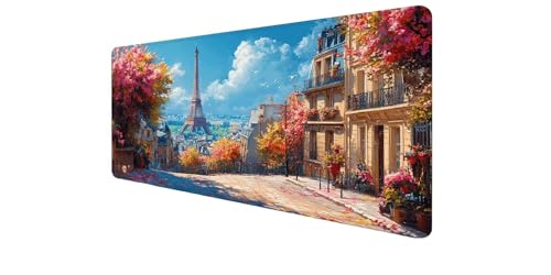 Tapis souris XXL gaming antidérapant et étanche avec bords cousus renforcés