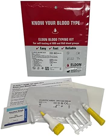2 x Eldoncard Home Blood Group Test - Eat Right 4 Your Type A,B,O,AB & Rh Type Test + 2 Extra Lancets FREE by ELDON/HOME HEALTH