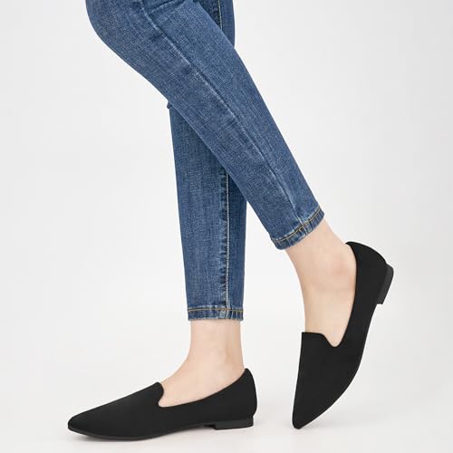Aomigoct Flats for Women Dressy Shoes: Comfortable Suede Work Flats - Ladies Casual Slip On Walking Shoes2