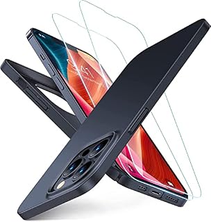 TORRAS [Slimmest Masterpiece iPhone 13 Pro Case [360° Fully Protective yet Slim Grip] [with 2 * 9H Screen Protectors] Ultra Thin Hard Matte Silky iPhone 13 Pro Cover Case and Screen Protector