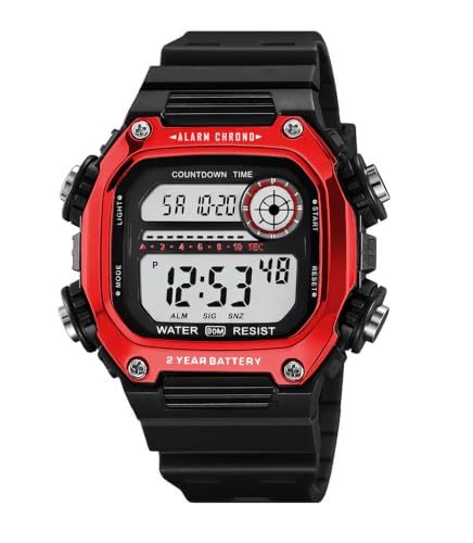 Image of Time Up Digital Dial Finer-Quality Material Square Shape Waterproof,Alarm,Night-Light Watch for Men & Women- WF124-X