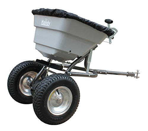 The Handy Towed Broadcast Spreader for Medium to Large Lawns for Seed, Fertiliser & Salt with Adjustable Feed Control & Universal Hitch - 2 Year Guarantee - Not Suitable for Rock Salt