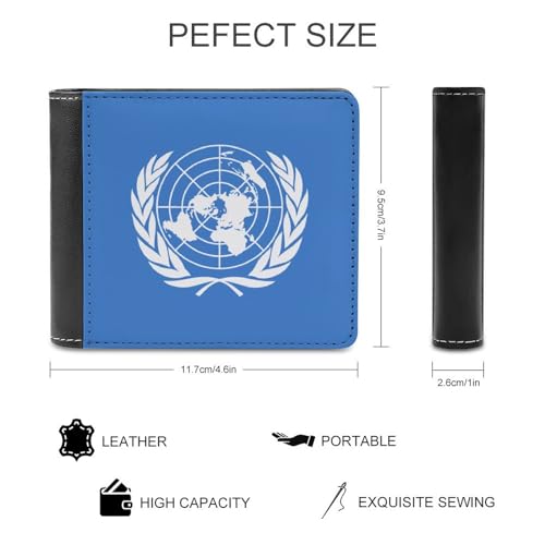 United Nations Flag Mens Short Wallet，coin Wallet, Card Bag, Certificate Storage Bag2