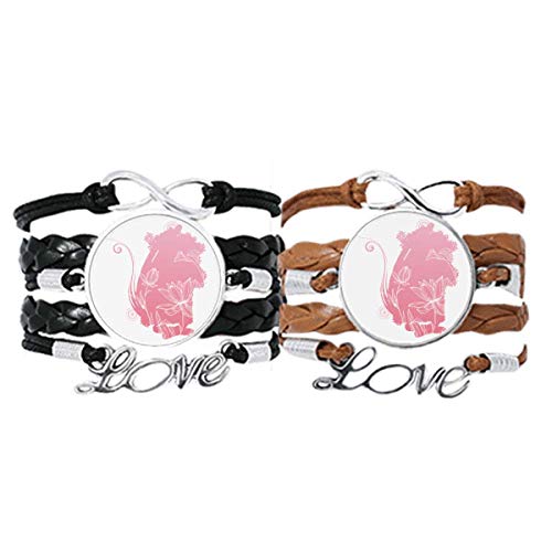 Bracelets en cuir avec fleur de lotus lot de 2 bijoux ethniques pour femme et homme
