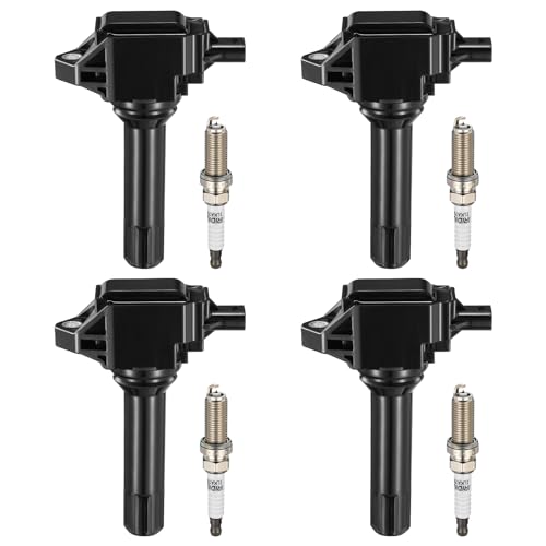Image of BDFHYK Ignition Coil Pack UF724 and Iridium Spark Plugs 93501 Compatible with Subaru 2014-2016 Forester 2013-2015 Impreza 2013-2014 Legacy Outback XV Crosstrek 2.5L 2.0L H4 C974 5C1899 COP626,Set of 4