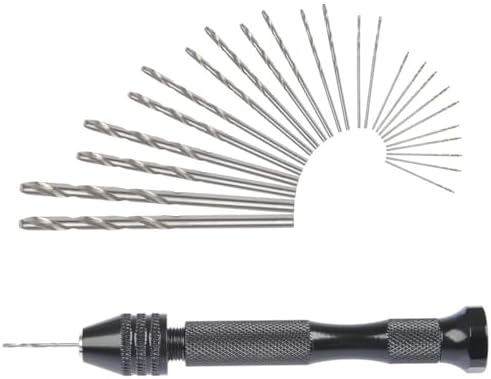 OctBird 26pcs Pin Vise Hand Drill Set, 25 Pieces Micro Twist Drill Bits, 0.5-3mm, Mini Drill Bit Set for Resin Polymer Clay Craft DIY Jewelry Miniature