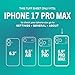 Smartish® iPhone 17 Pro Max Screen Protector - 2-Pack Tempered Glass Screen Protectors - Tuff Sheet - 9H Easy Install Frame [Scratch Resistant] Case-Friendly- Dynamic Island for Apple iPhone 17 Pro Max