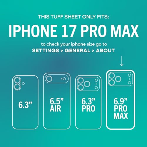 Image of Smartish iPhone 17 Pro Max Screen Protector - 2-Pack Tempered Glass Screen Protectors + Cleaning Kit - Tuff Sheet - 9H Easy Install Frame [Scratch Resistant] Case-Friendly for Apple iPhone 17 Pro Max