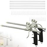 Expanding Foam Gun, 2 PCS PU Foaming Sealant Spray Insulating Applicator with 4 Long Nozzles and 40 Short Nozzles for Caulking Filling Sealing