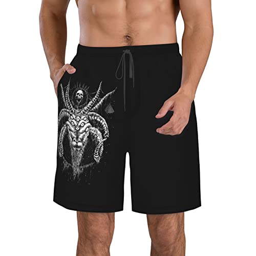 Baphomet Satan Goat Men's Beach Shorts Board Trunks Classic Bathing Suits Quick Dry Boxer Briefs